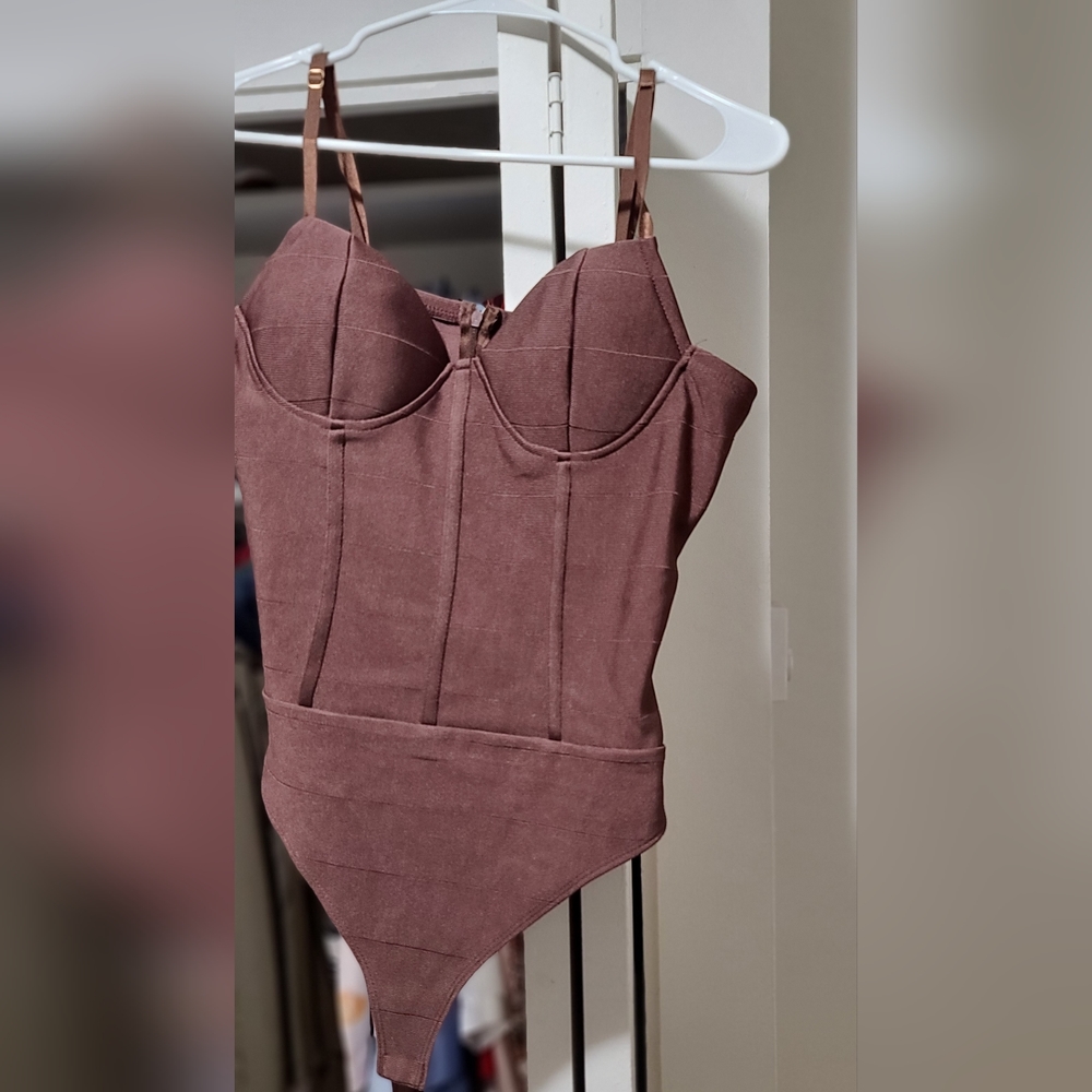 Brown corset bodysuit
